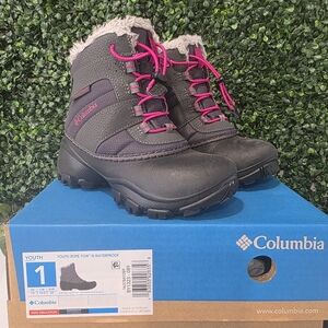 Columbia Youth Winter Boots - Gray and Pink